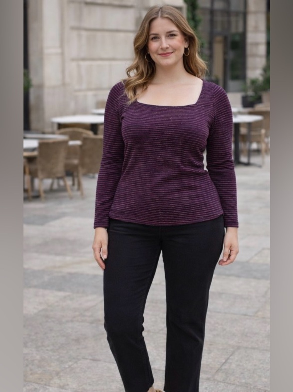 Boden T1123 NAV Striped Top